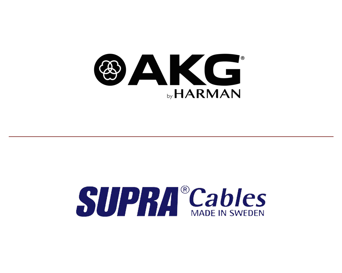 Marcas AKG e Supra Cables